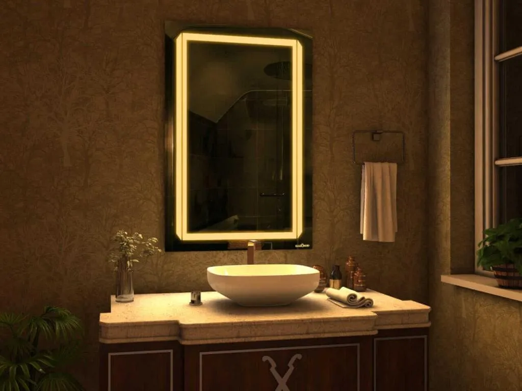 bathroom vanity with mirror lights
