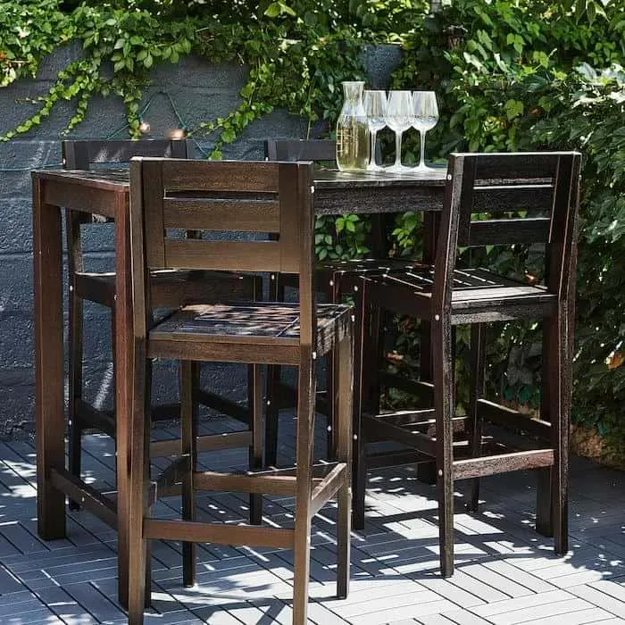 Wooden outdoor bar stools
