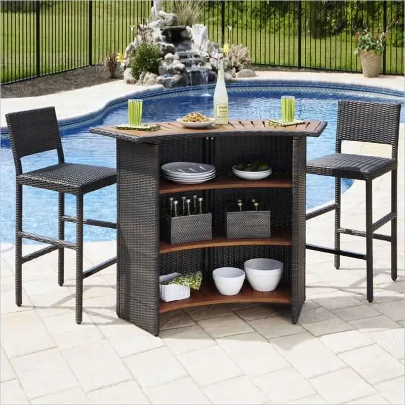 Patio bar furniture with storage