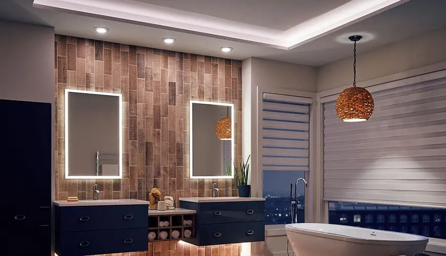 bathroom with ceiling light fixtures