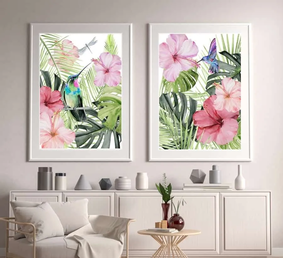 A graceful display of hibiscus floral painting.