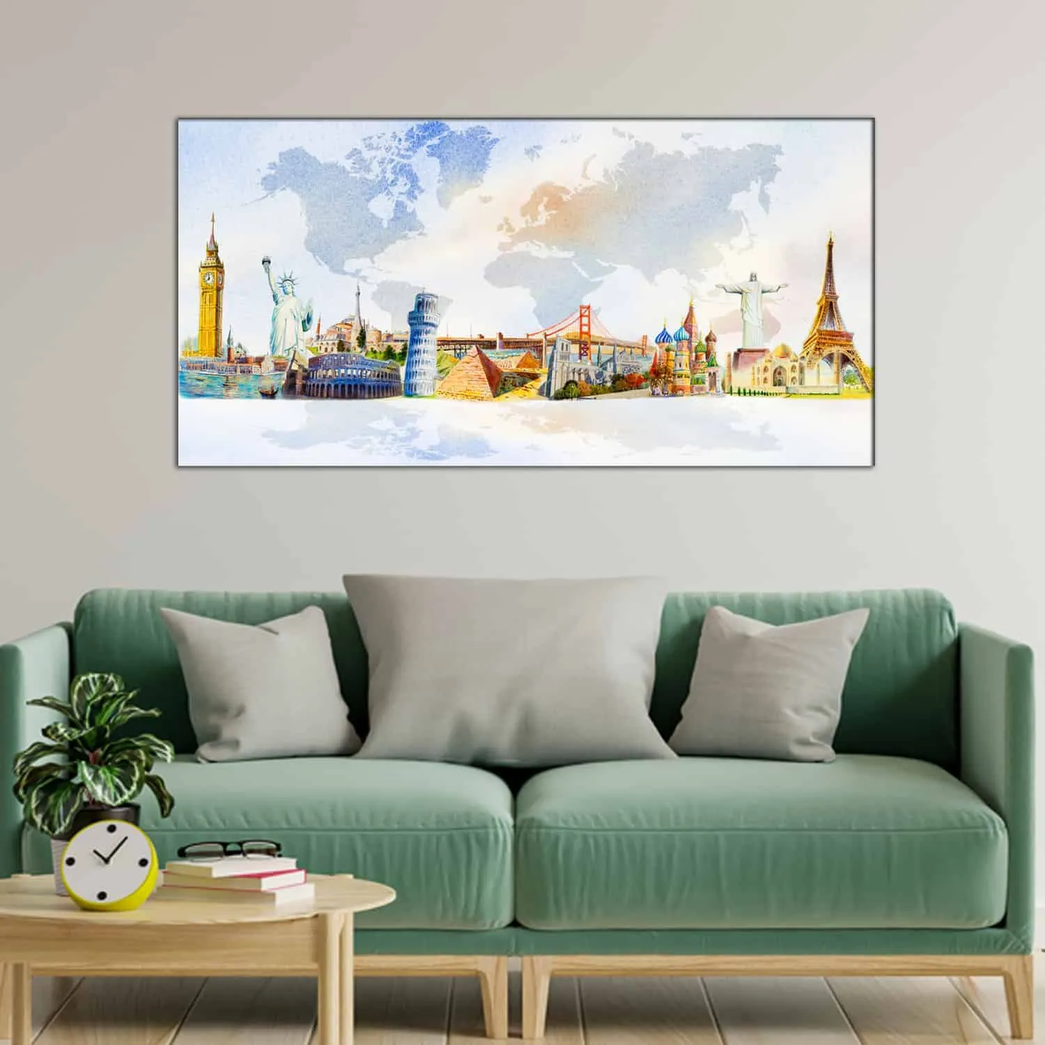 A graceful display of wall art painting in a living room.