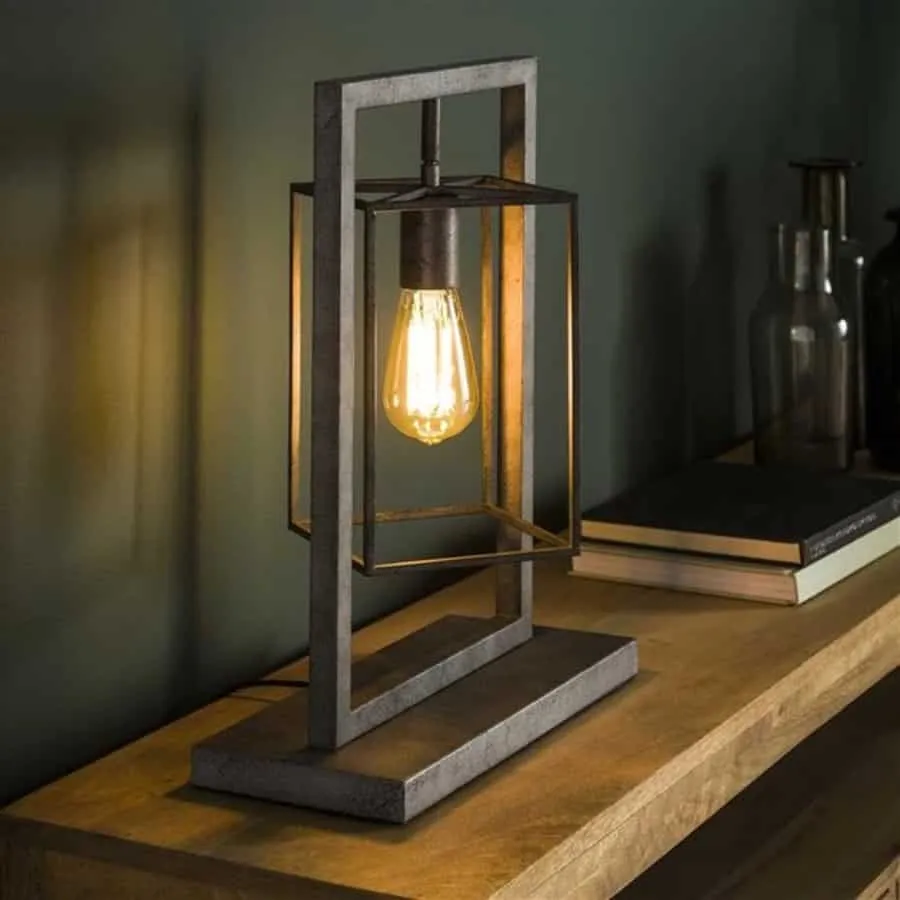 industrial light with black frame