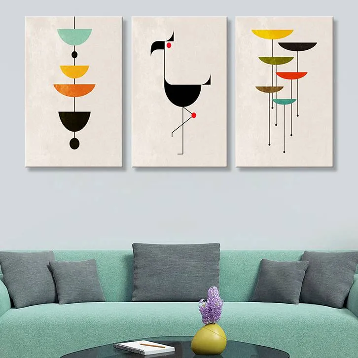 A graceful artwork hanged in a living room.