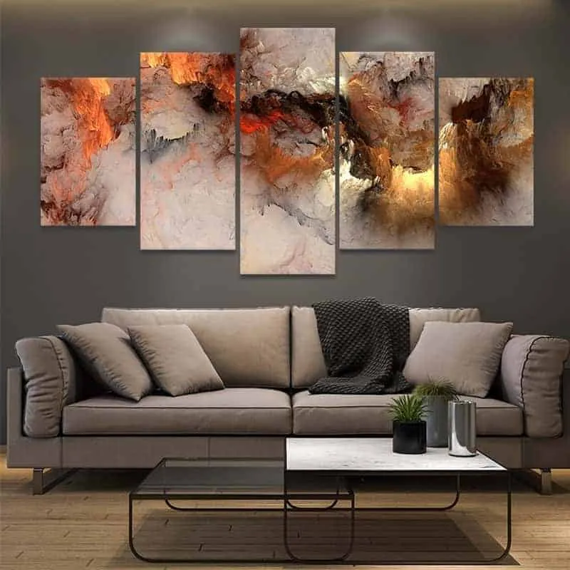 An alluring artwork hanged in a living room.