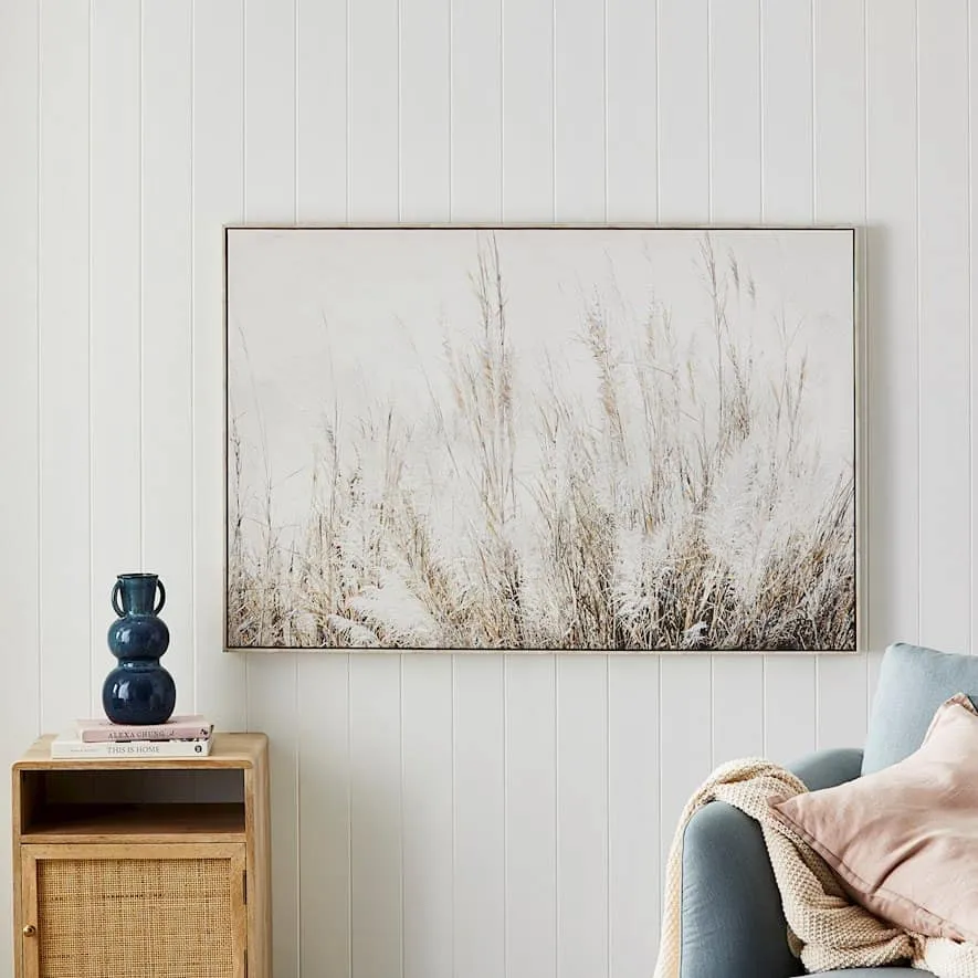 A simple artwork hanged in a room.