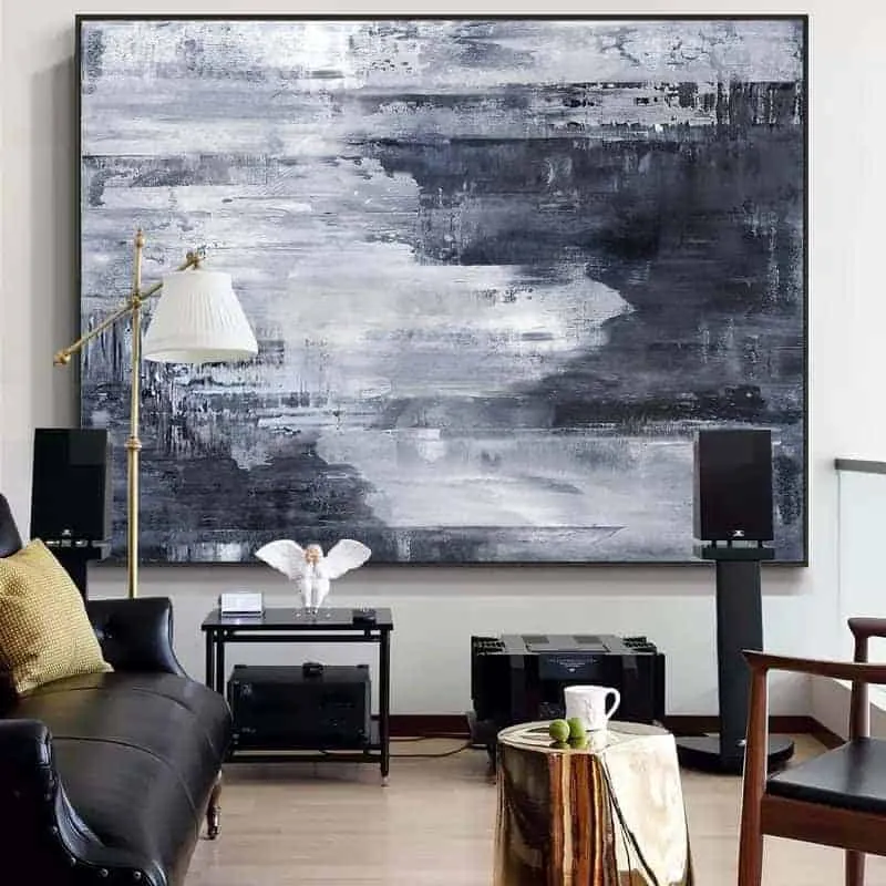 An elegant artwork hanged in a living room.