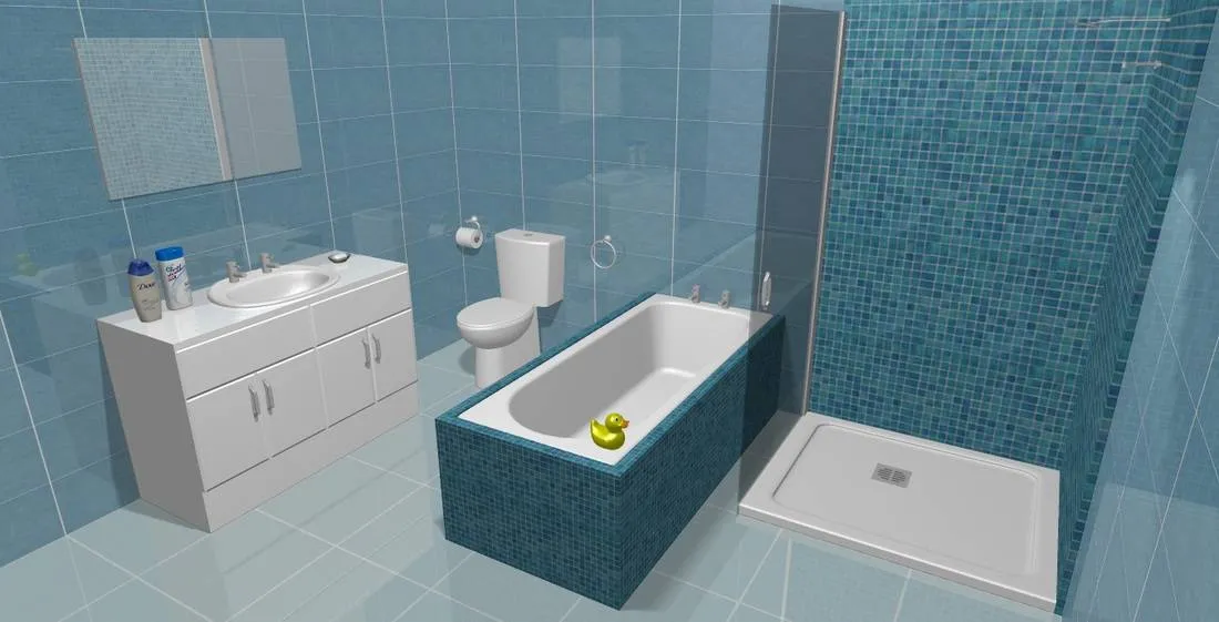 virtual design of a bathroom using planner software