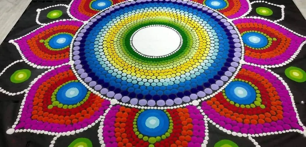 multicolour rangoli design