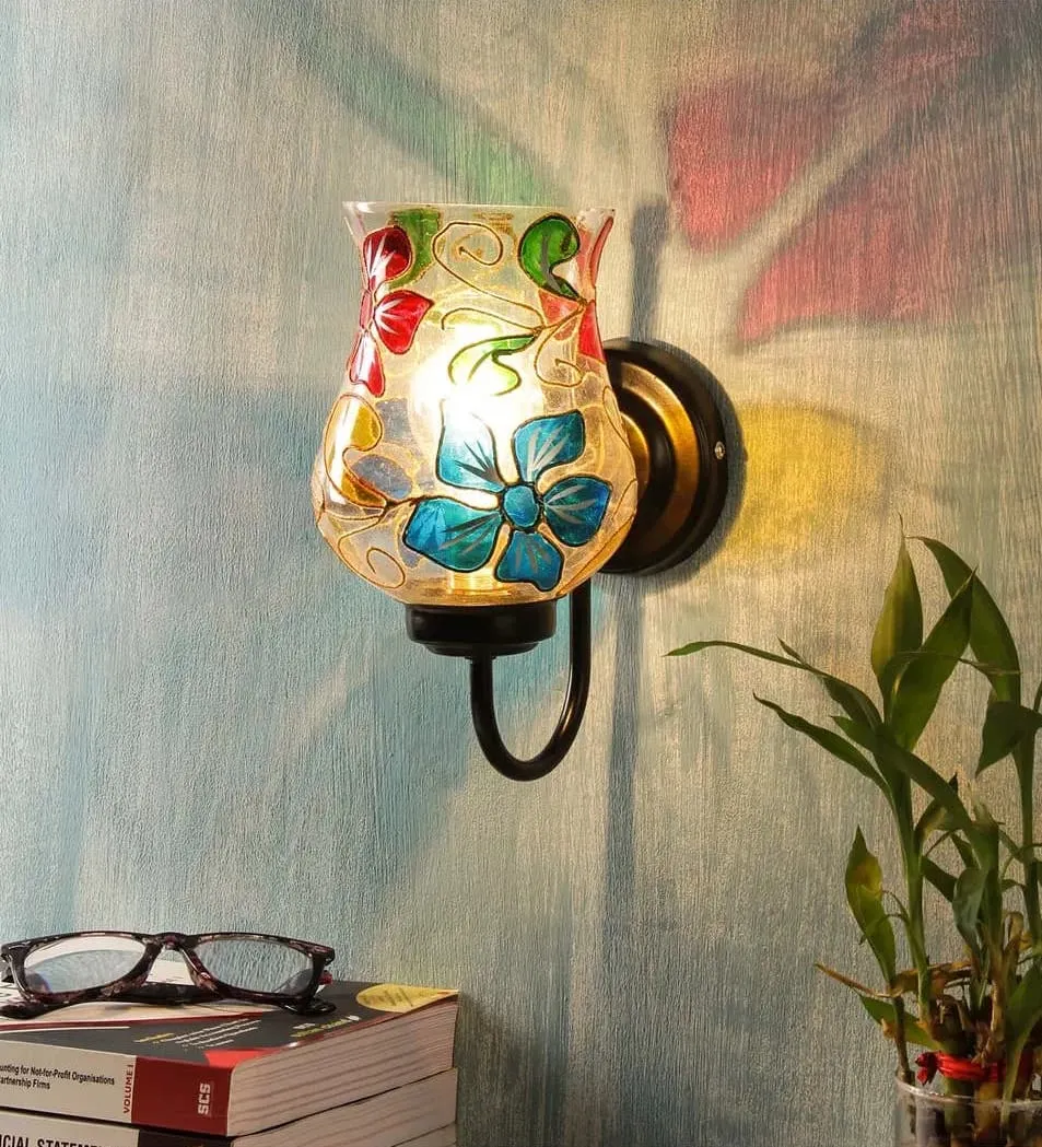 eye catching lamp, multi-colour,with glass, giving your space a pleasing environment