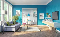 colour combo for home walls , blue, white