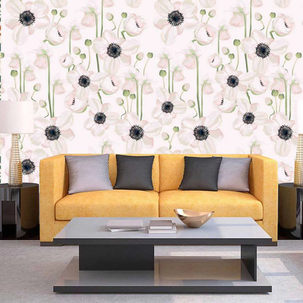  floral background waqlls with a classy sofa