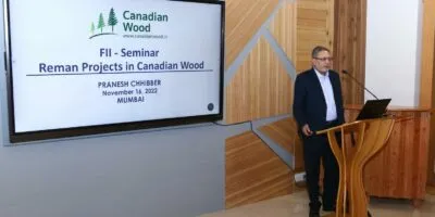 Mr. Pranesh Chhibber in a seminar organised by canadian wood on desiging and building with legally manufactured wood