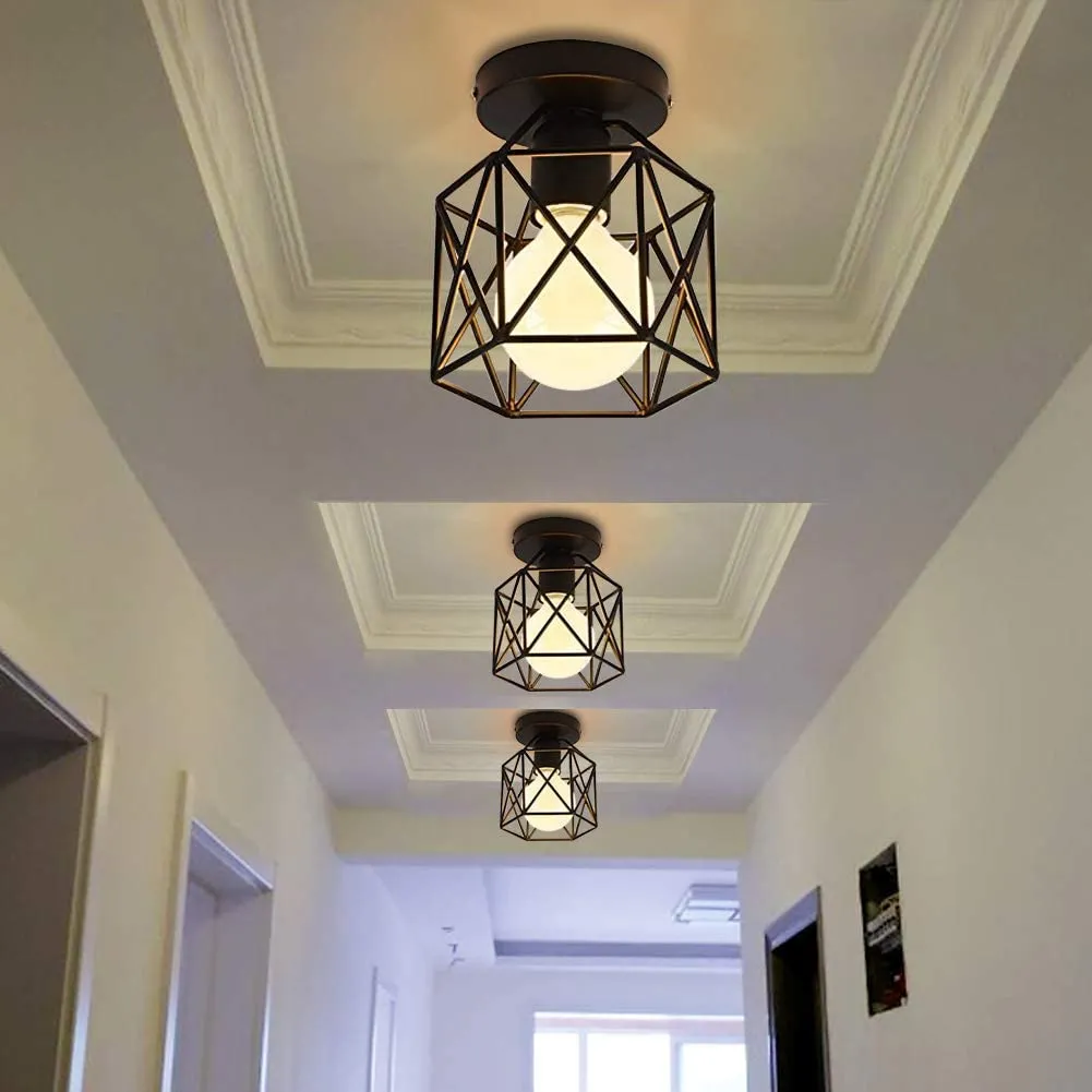Beautiful coffered hallway ceiling with lights.