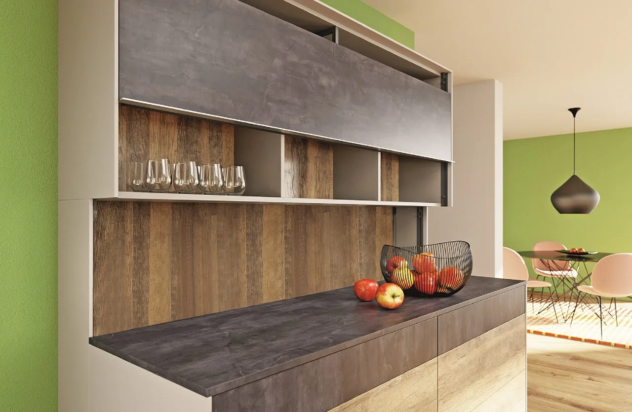 Vertically sliding kitchen furniture by Hettich