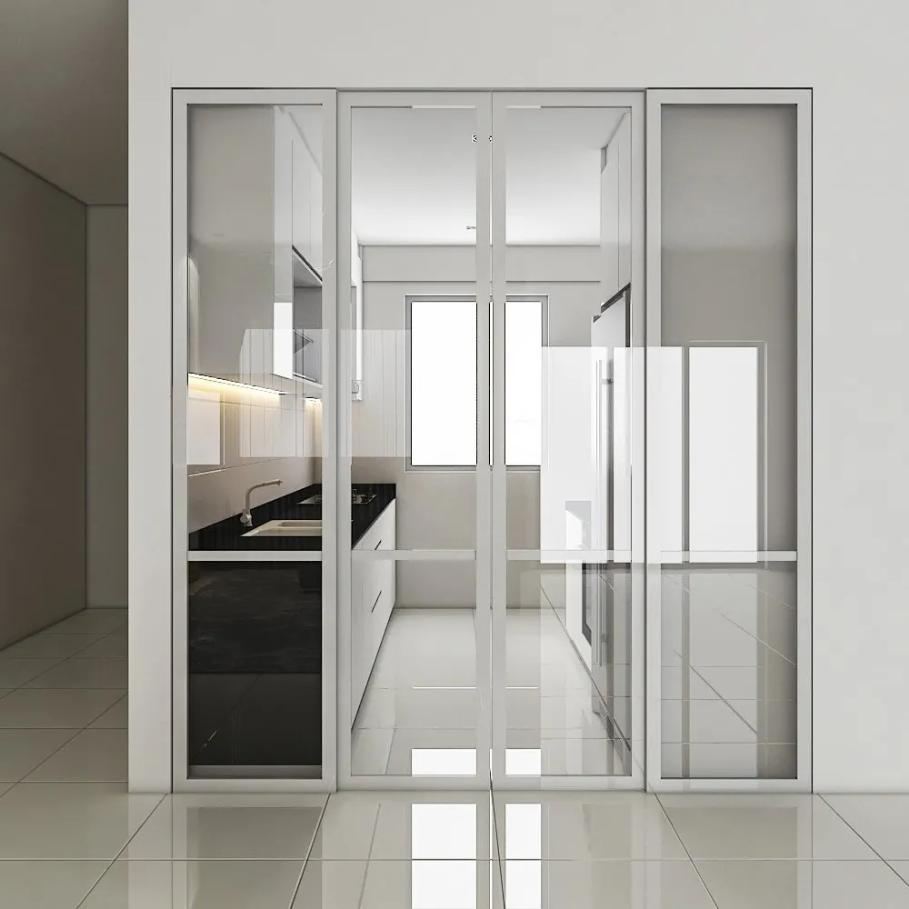 Complete white kitchen door
