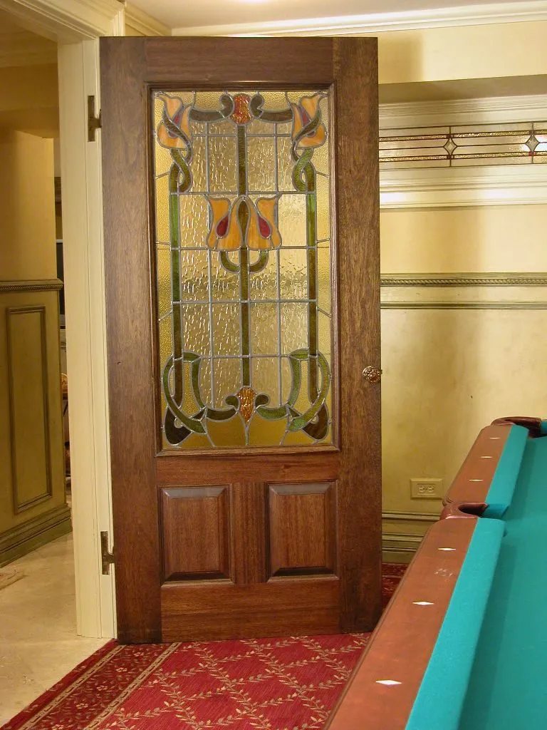 Creative stained glass door