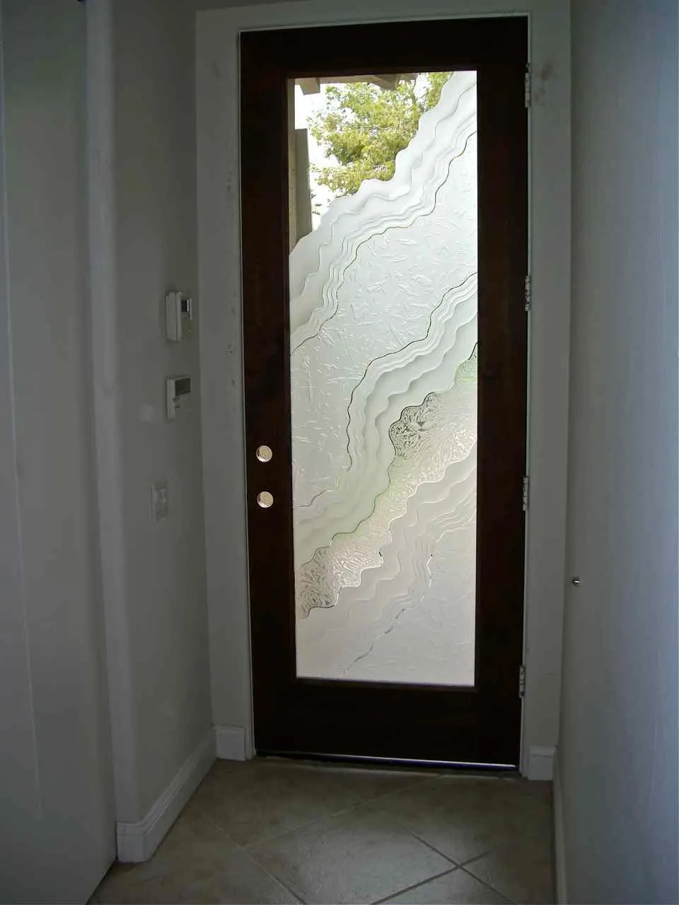 Frosted glass door