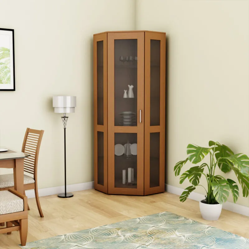 Wooden corner showcase for your dining room