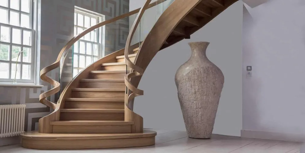 A cl،ic wooden staircase