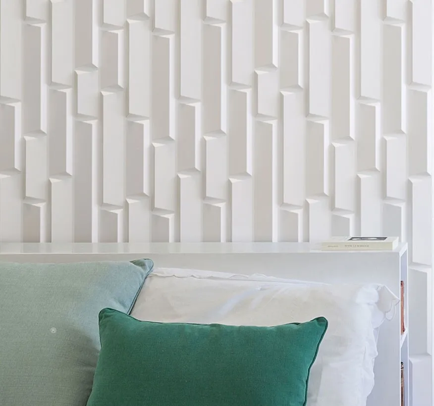 White patterned wall for your bedroom