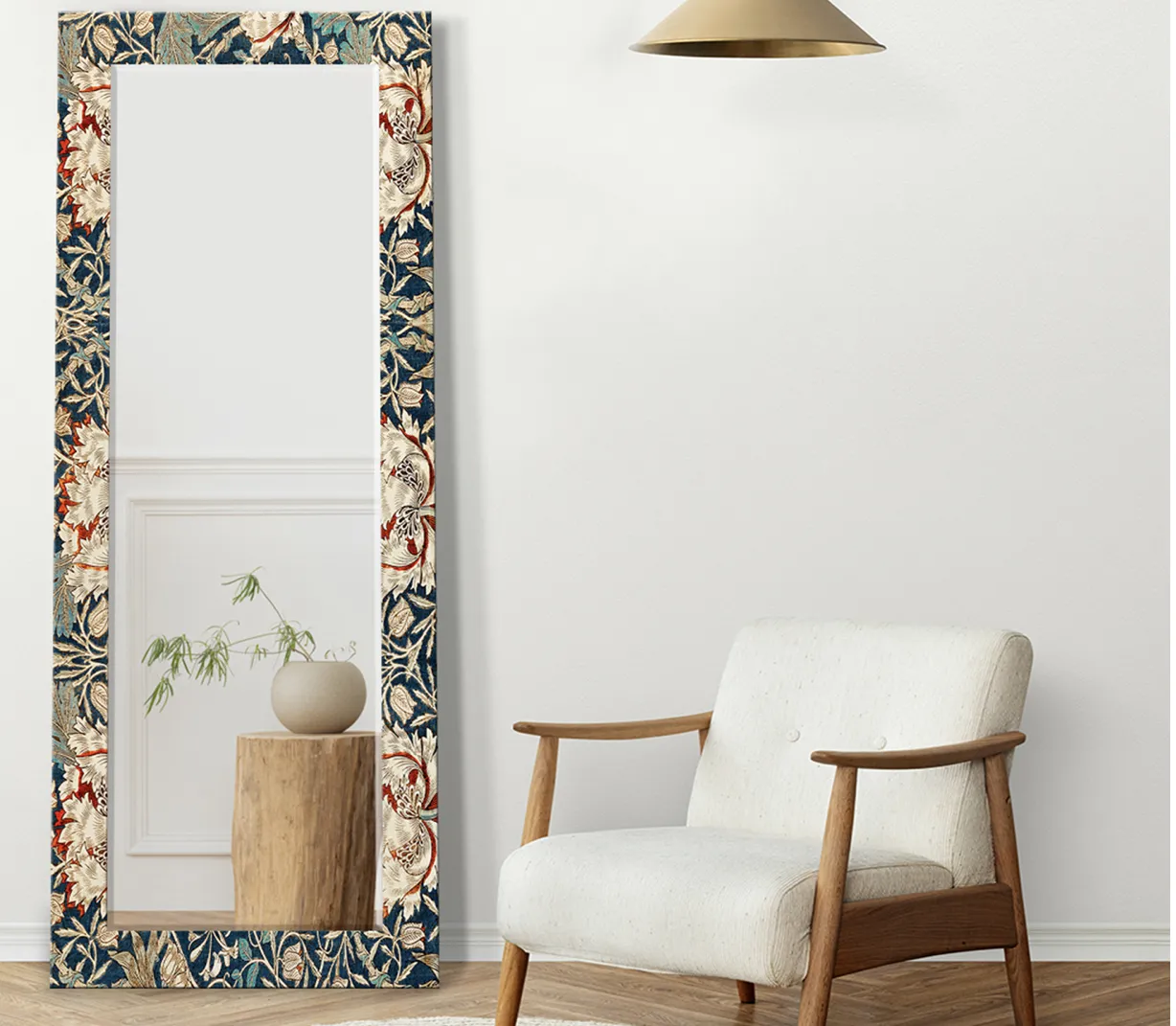 Wooden Street's bohemian floral mirror