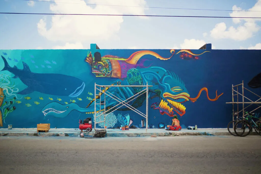 Ocean themed mural art work for your outdoor walls