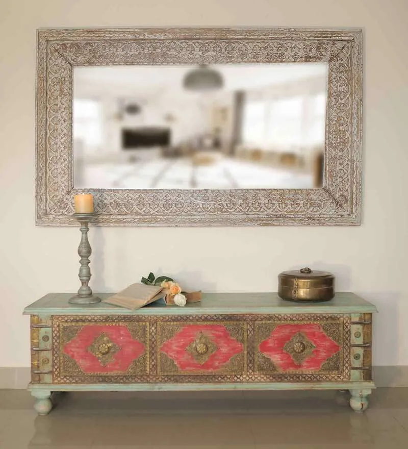 Artisans Rose sura mango wood frame wall designer mirrors