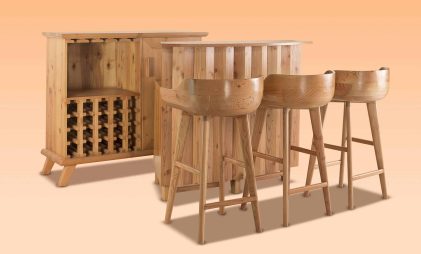 wooden bar unit made from douglas fir