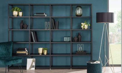 Free standing shelving unit for living room storage and books