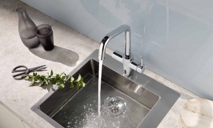 SCHELL GRANDIS E mixer tap for kitchen sink in chrome finish