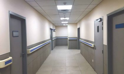 gypsum board based drywalls and partition systems in a hospital/ healthcare facility