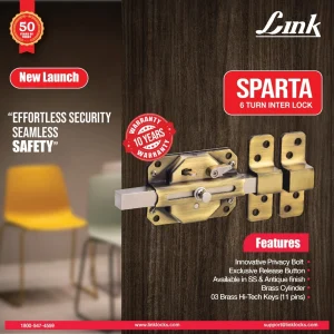 link locks hi-tech main door lock - sparta