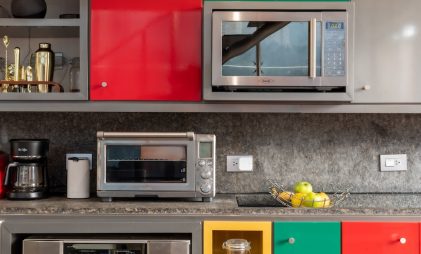 microwave oven, best brands in India, modular kitchen, glossy laminates