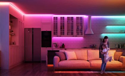 multi coloured led lighting strips for home
