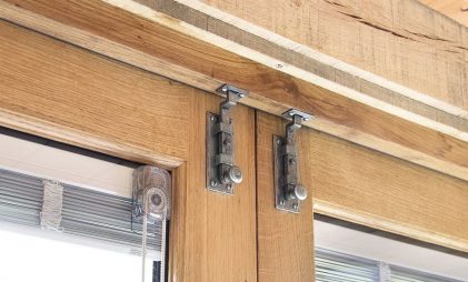 antique finish bolt on wooden double doors