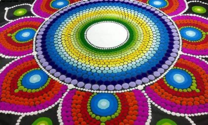multicolour rangoli design