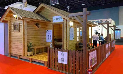 brown sustanable tongue and groove style ekbote timber homes for index fair design exhibition with red rug